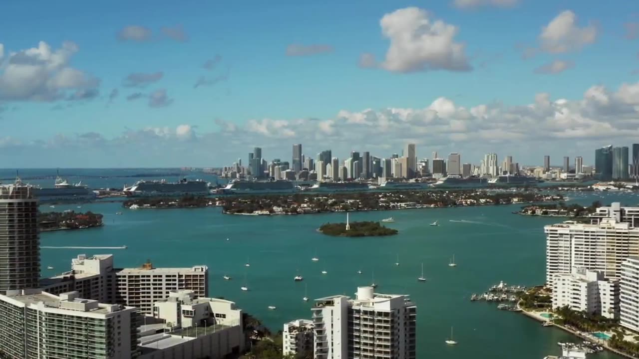 Miami, Florida. 4K drone video