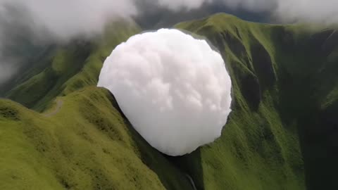 Cloud on mountain