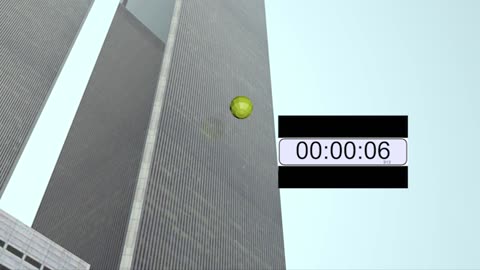 Time it takes for a ball being dropped off Tower 2 to hit the ground