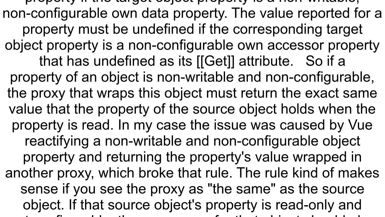 39get39 on proxy property 39items39 is a readonly and nonconfigurable data property on the proxy ta