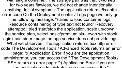 Application Error when trying to deploy dockercompose app in azure app service