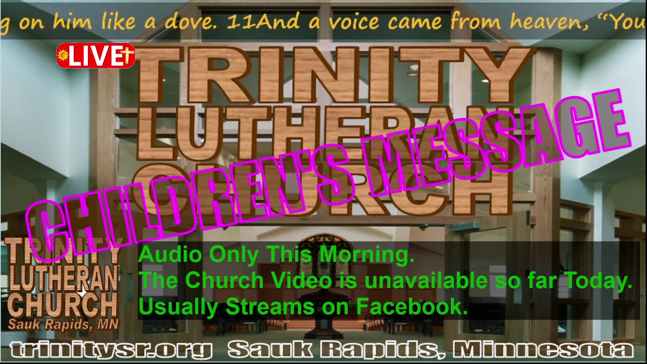 2024 02 18 Feb 18th Children's Message Trinity Lutheran Sauk Rapids MN