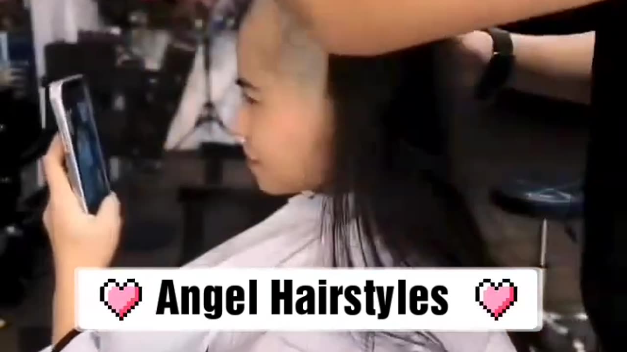 New beautiful girl headshave in Salon