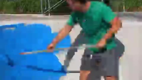 backyard swimming pool making by hand