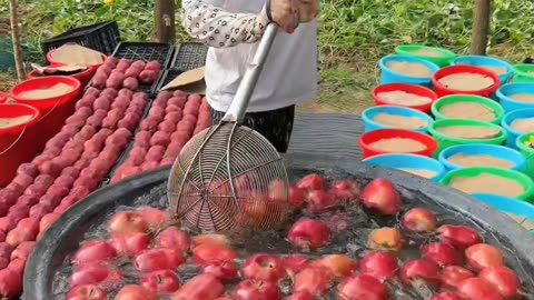 Fresh apple in water