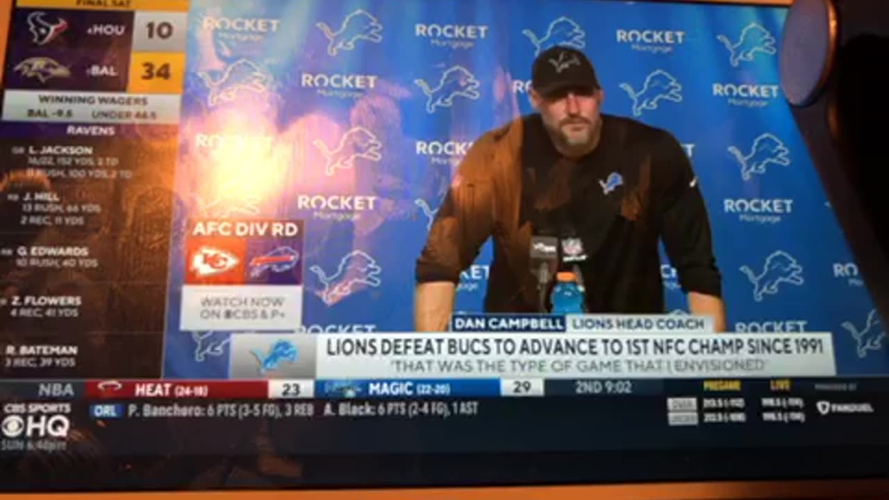 NFL DETROIT LIONS VICTORY HEAD COACH DAN CAMBELL