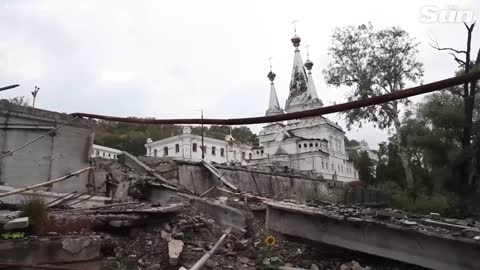 Destroyed and abandoned Russian tanks and vehicles litter Donetsk