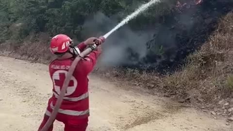 The Greek Red Cross on the front line of the battle against the flames in the Rhodopes from