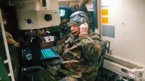 German self-propelled artillery PzH 2000 at the Ukrainian front.