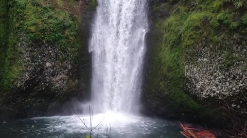 Astonishing view of Waterfall resembles like animation