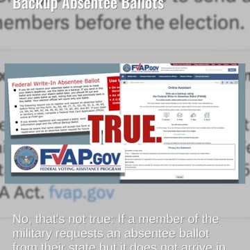 Fact Check: Military Did NOT Fail 'To Provide Service Members With Backup Absentee Ballots'