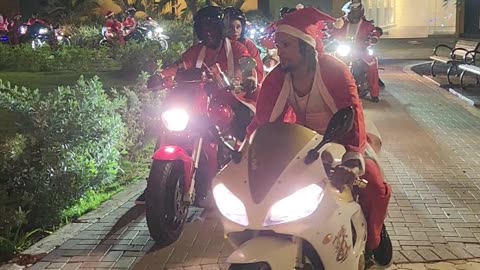 Christmas motorcycle parade