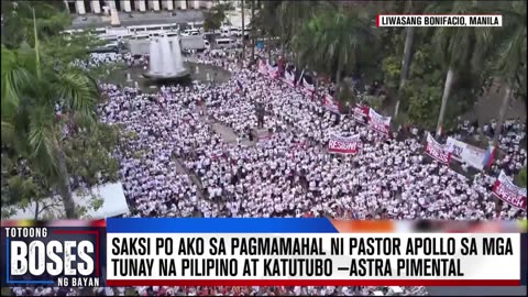 Saksi ako sa pagmamahal ni Pastor Apollo sa mga tunay na Pilipino at katutubo —Astra Pimentel