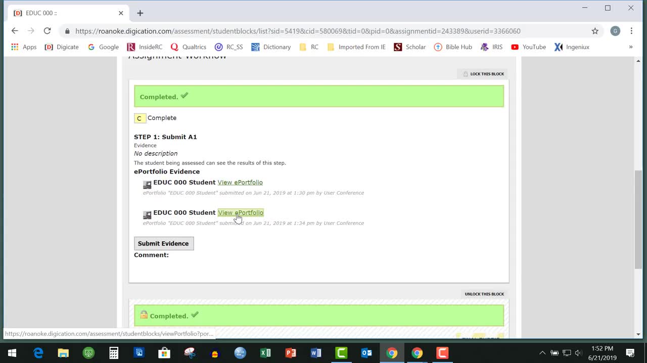 Digication: Checking Grades