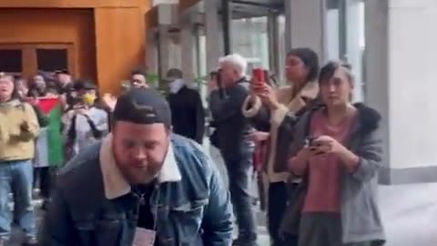 Pro-Palestinian protestors are occupying the lobby of Fox News in New York City.