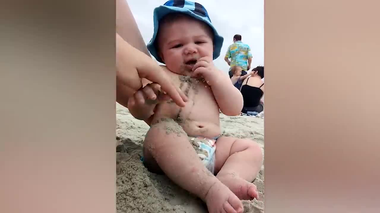 Funniest Babies on the Beach | Cute Baby Funny Moments