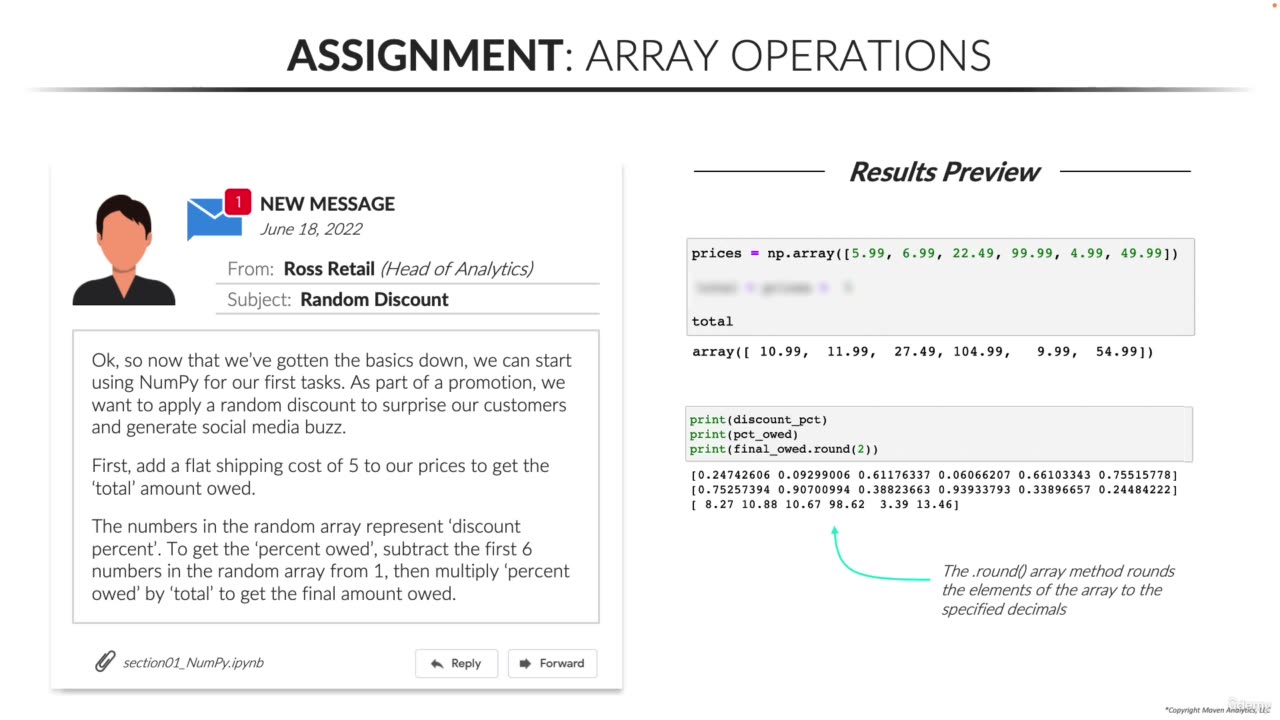 ASSIGNMENT Array Operations video 13