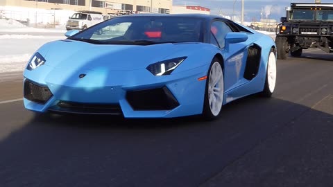 Lamborghini Aventador Winter Edition with Hummer H1