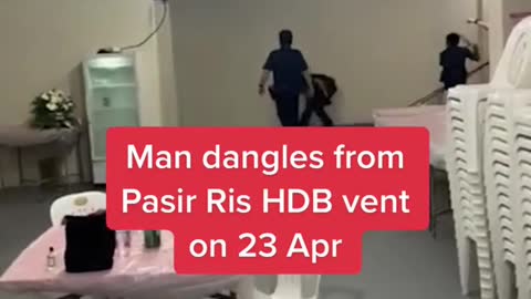 Man dangles fromPasir Ris HDB vent on 23 Apr