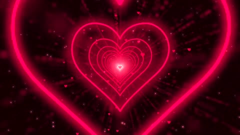 121. Heart Tunnel❤️Red Heart Background Neon Heart Background Video