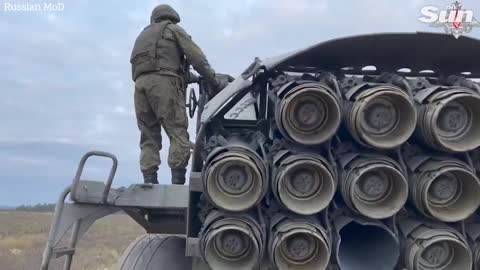 Russian forces blast Ukrainian targets with 'Z' marked missile launchers