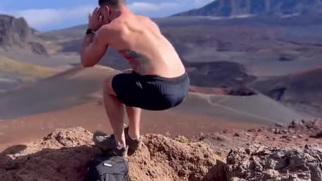 Workout in mars 👽 Do you know where I’m at Take a guess in the comments