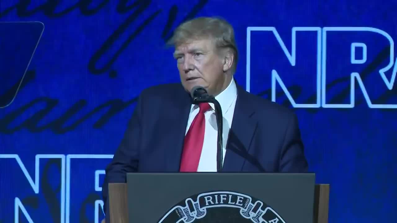 Former President Donald Trump speaks at NRA Convention in Houston