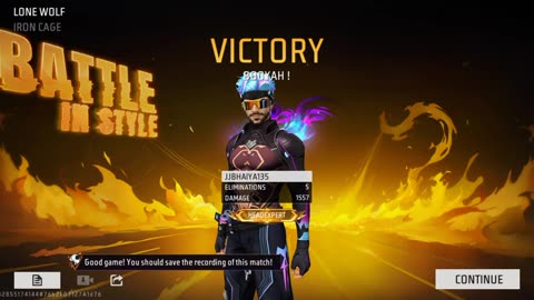 Free fire Op Lonewolf Gameplay 🤩 Champion