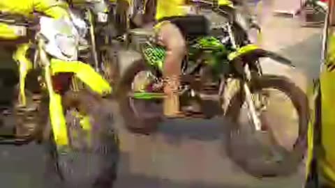 motocross parade with a large number of participants #funny #clips #viral #song #shortsfeed