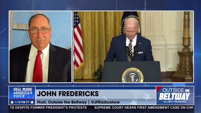 John Fredericks cut away from Joe Biden’s speech