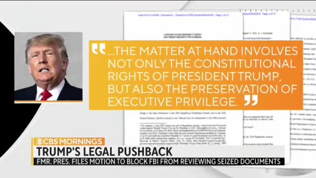 Trump files motion to block FBI from reviewing seized documents from Mar-a-Lago