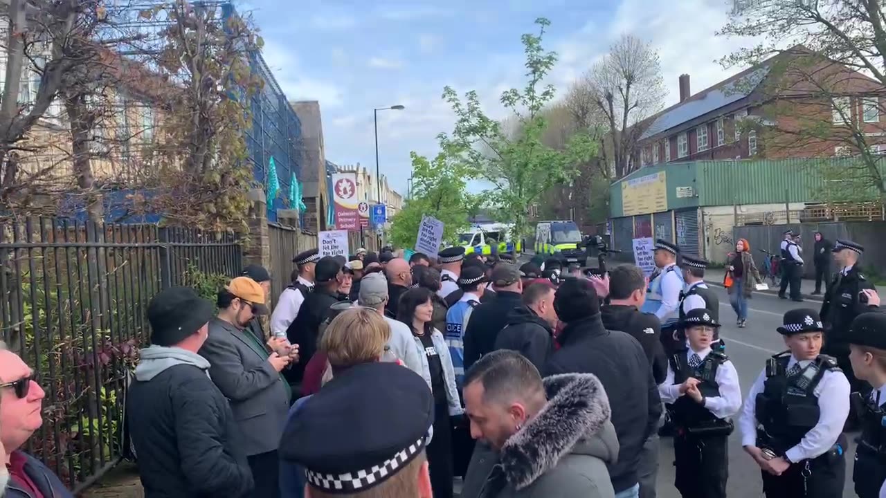 More protests being held outside the pro drag queen pub which allows adult entertainers...