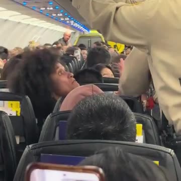 Nut job on an airline and she uses the old I can't breath trick