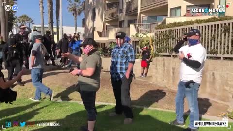 A mob of Antifa assaulted a small group of conservatives in San Diego, CA.