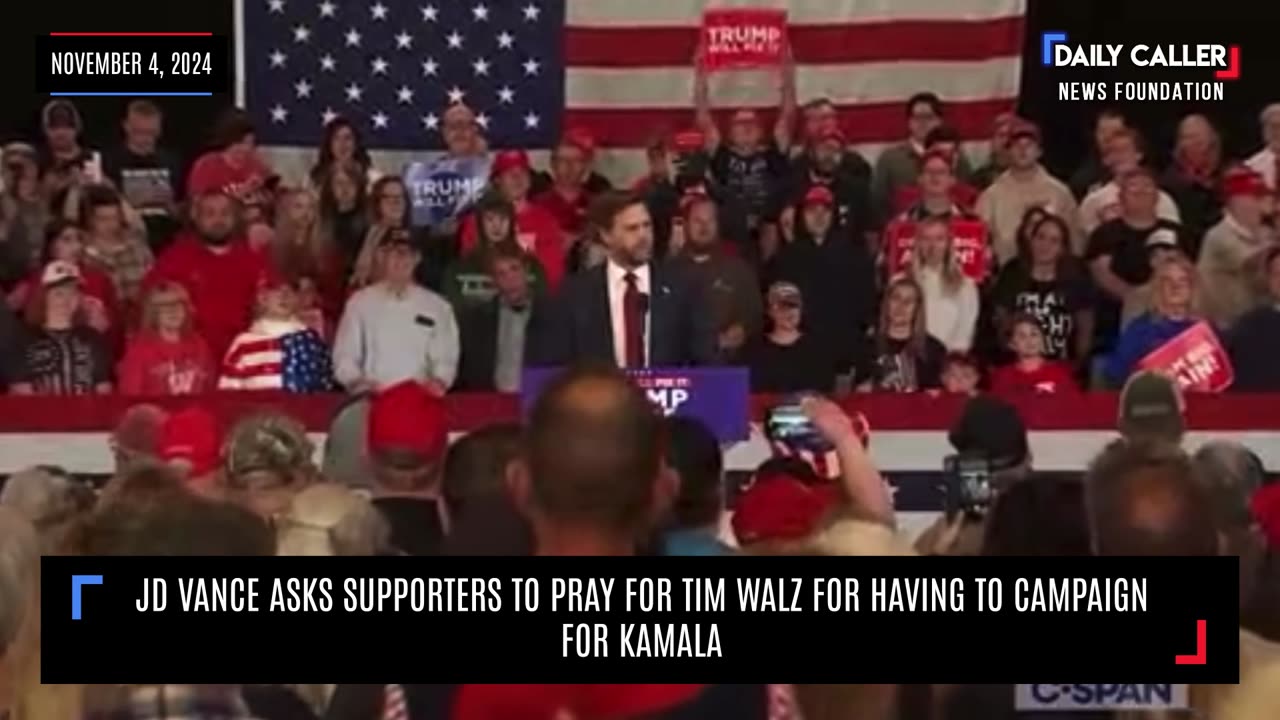 JD Vance Asks Supporters To Pray For Tim Walz For Having To Campaign For Kamala