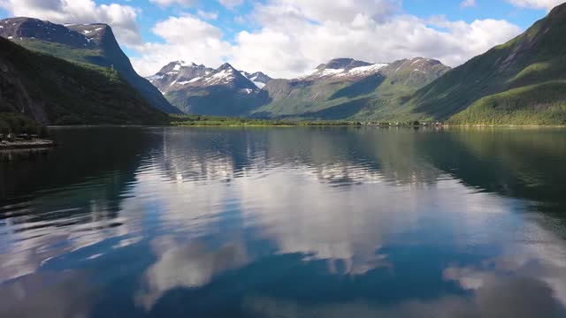 aerial footage beautiful nature norway