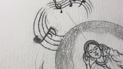 Respuesta a ¿Qué canción creéis que está escuchando 🎶✨ #art #arte