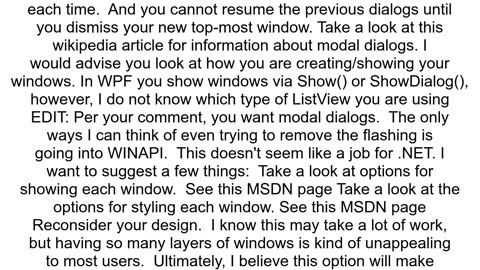 Disabling Dialog Flashing C