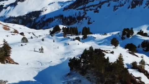 Snow view of Cable car