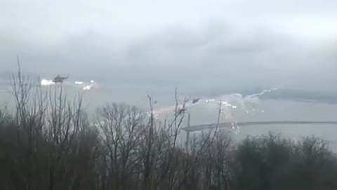 Russian helicopter deflecting missile