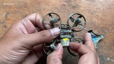 Crashed drone and crashed remote control