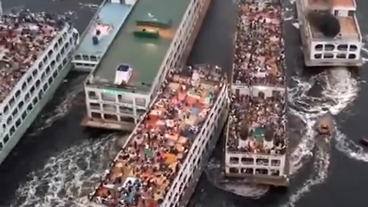 Ferry service in India.