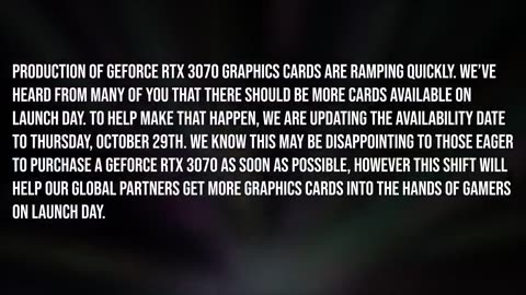 Nvidia Delays The RTX 3070 Launch To Avoid Another Disaster [fxz-3JSFRic-1]