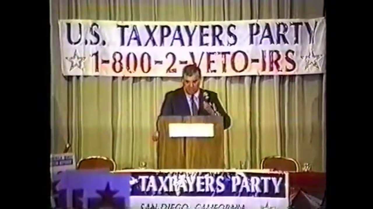 Howard Phillips accepts presidential nomination at 1996 U.S. Taxpayers Party National Convention (Aug. 1996)