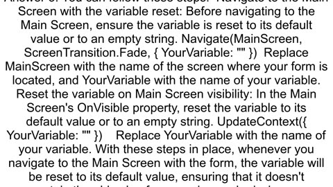 How to clearreset variable in PowerApps