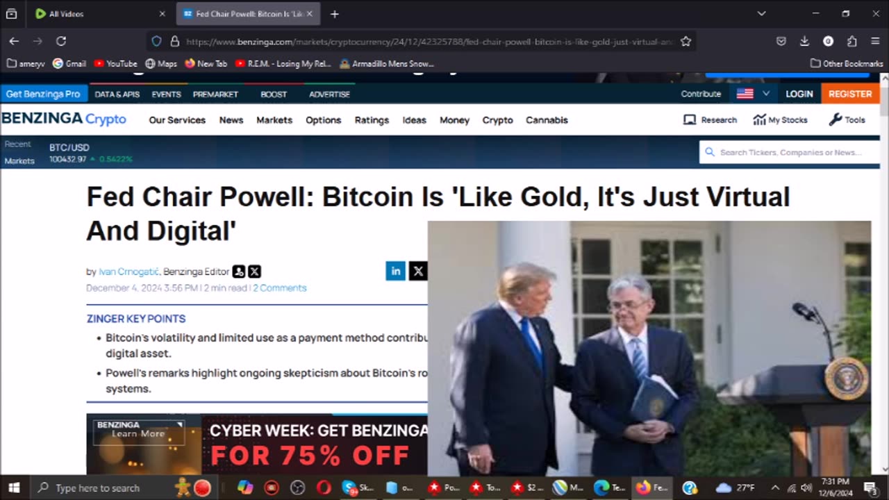 Jerome Powell Bitcoin Is Like Gold