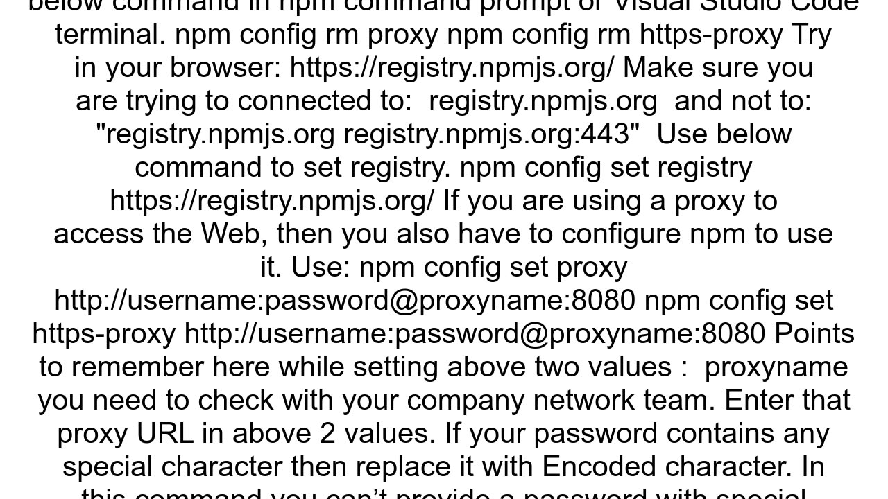 How to resolve NPM proxy Issue whilel running Node JS application