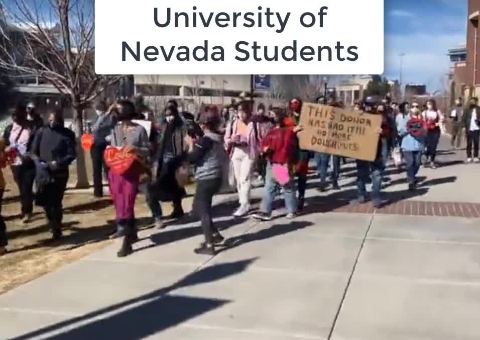 Skulls Full of Mush - University Nevada Students Protest Repeal Mask Mandate -