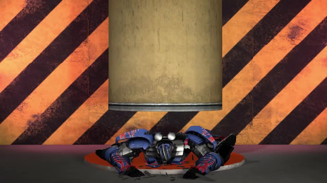 Optimus Prime Crushed by Hydraulic Press (Transformers Hydraulic _ SFM Transformers Animation)