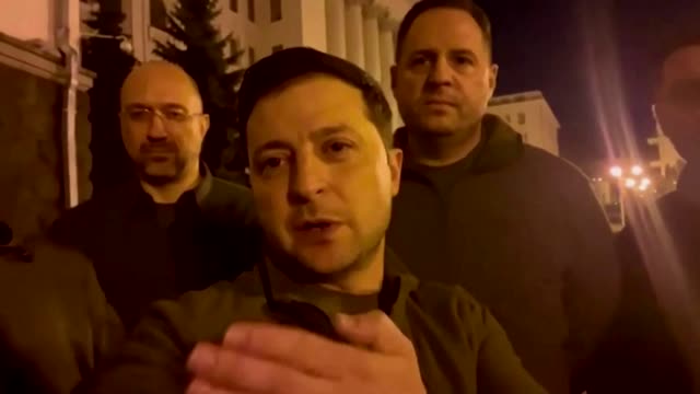 'We are here' -defiant Zelenskiy on the streets of Kyiv